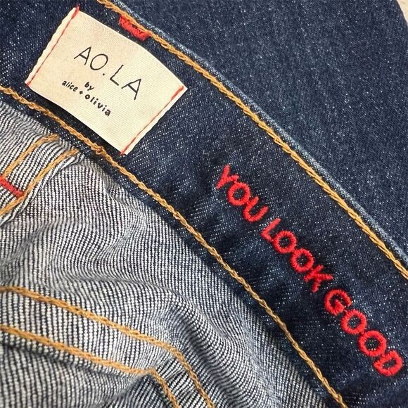 Alice + Olivia Women's High Rise Skinny Jeans Size 27 Blue Exposed Zipper AO.LA - Picture 2 of 9